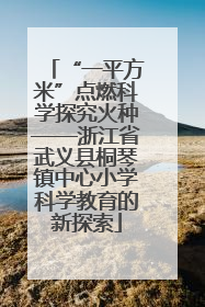 “一平方米”点燃科学探究火种——浙江省武义县桐琴镇中心小学科学教育的新探索