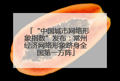 “中国城市网络形象指数”发布：常州经济网络形象跻身全国第一方阵
