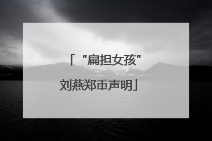 “扁担女孩”刘燕郑重声明