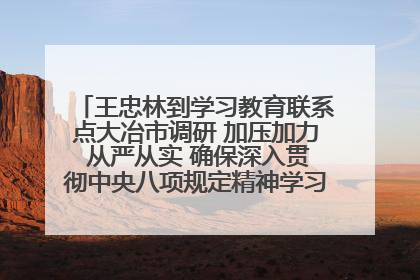 王忠林到学习教育联系点大冶市调研 加压加力 从严从实 确保深入贯彻中央八项规定精神学习教育取得实效
