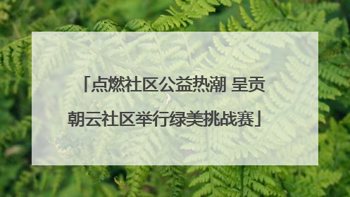 点燃社区公益热潮 呈贡朝云社区举行绿美挑战赛