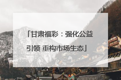 甘肃福彩：强化公益引领 重构市场生态