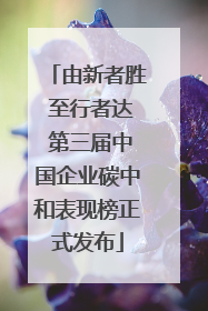 由新者胜 至行者达 第三届中国企业碳中和表现榜正式发布