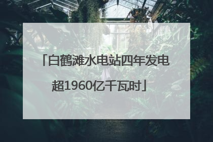白鹤滩水电站四年发电超1960亿千瓦时