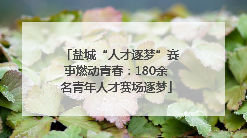 盐城“人才逐梦”赛事燃动青春：180余名青年人才赛场逐梦