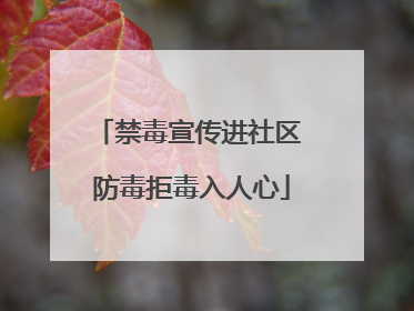 禁毒宣传进社区 防毒拒毒入人心