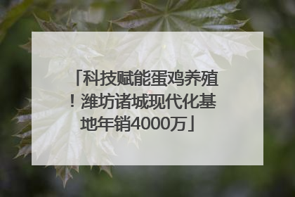 科技赋能蛋鸡养殖！潍坊诸城现代化基地年销4000万