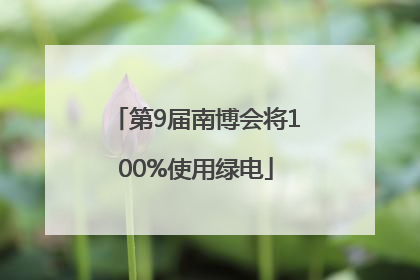 第9届南博会将100%使用绿电