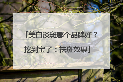 美白淡斑哪个品牌好？挖到宝了：祛斑效果