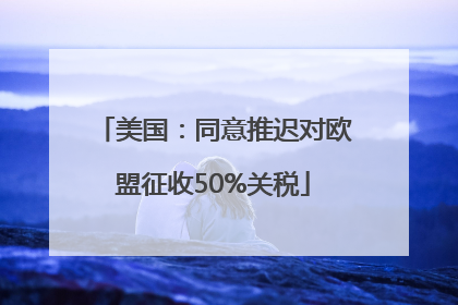 美国：同意推迟对欧盟征收50%关税