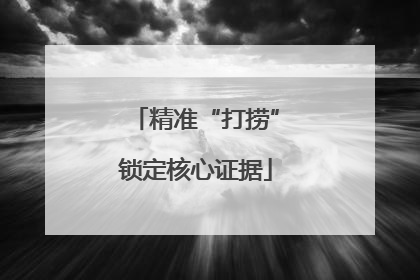 精准“打捞”锁定核心证据