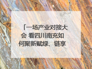 一场产业对接大会 看四川南充如何聚新赋绿、链享未来｜打赢经济发展翻身仗