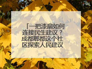 一把漆扇如何连接民生建议？成都郫都这个社区探索人民建议征集新路径