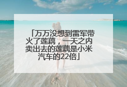 万万没想到雷军带火了莲藕，一天之内卖出去的莲藕是小米汽车的22倍