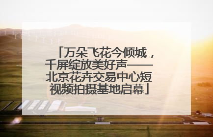 万朵飞花今倾城，千屏绽放美好声——北京花卉交易中心短视频拍摄基地启幕