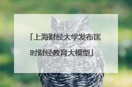上海财经大学发布匡时财经教育大模型