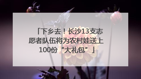 下乡去！长沙13支志愿者队伍将为农村娃送上100份“大礼包”