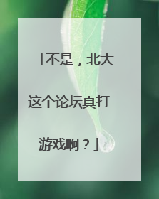 不是，北大这个论坛真打游戏啊？