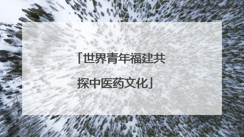 世界青年福建共探中医药文化