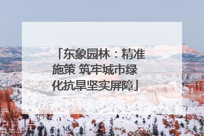 东象园林：精准施策 筑牢城市绿化抗旱坚实屏障