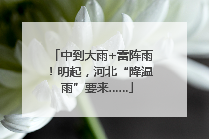 中到大雨+雷阵雨！明起，河北“降温雨”要来……