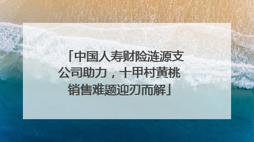 中国人寿财险涟源支公司助力，十甲村黄桃销售难题迎刃而解