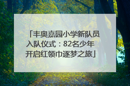丰奥嘉园小学新队员入队仪式：82名少年开启红领巾逐梦之旅