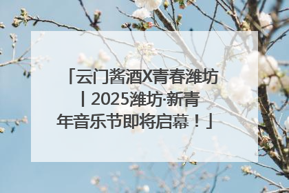 云门酱酒X青春潍坊丨2025潍坊·新青年音乐节即将启幕！