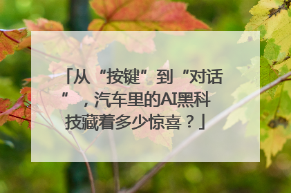 从“按键”到“对话”，汽车里的AI黑科技藏着多少惊喜？