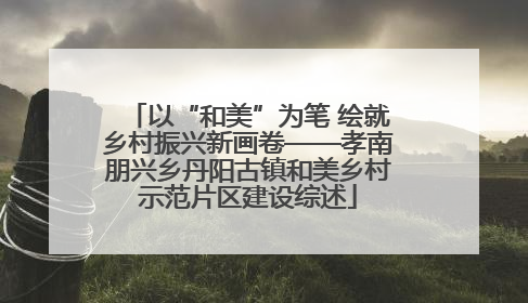 以“和美”为笔 绘就乡村振兴新画卷——孝南朋兴乡丹阳古镇和美乡村示范片区建设综述