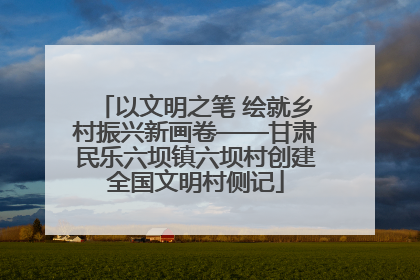 以文明之笔 绘就乡村振兴新画卷——甘肃民乐六坝镇六坝村创建全国文明村侧记