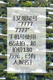 又现尾号“77777777”手机号使用权法拍，起拍价130万元，已有人报名