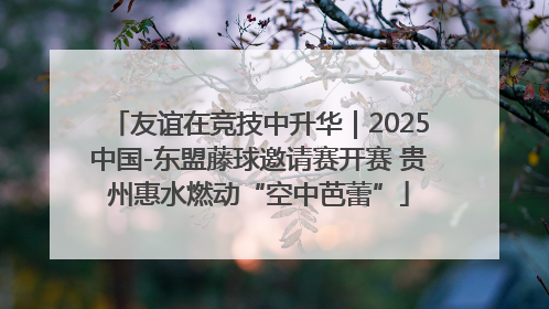 友谊在竞技中升华｜2025中国-东盟藤球邀请赛开赛 贵州惠水燃动“空中芭蕾”