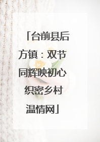 台前县后方镇：双节同辉映初心 织密乡村温情网