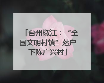 台州椒江：“全国文明村镇”落户下陈广兴村