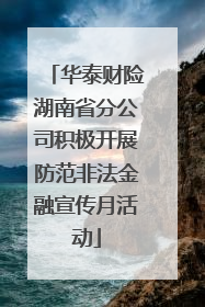 华泰财险湖南省分公司积极开展防范非法金融宣传月活动