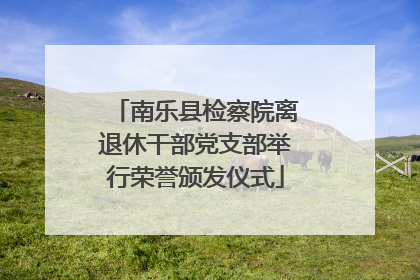 南乐县检察院离退休干部党支部举行荣誉颁发仪式