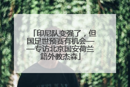 印尼队变强了，但国足世预赛有机会——专访北京国安荷兰籍外教杰森
