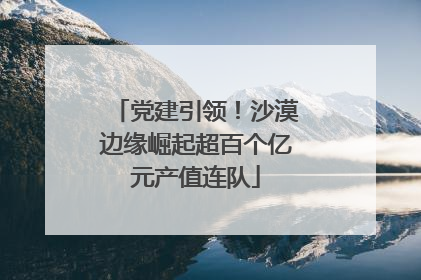 党建引领！沙漠边缘崛起超百个亿元产值连队