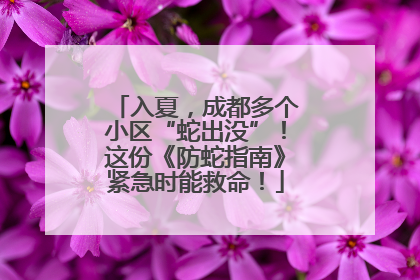 入夏，成都多个小区“蛇出没”！这份《防蛇指南》紧急时能救命！