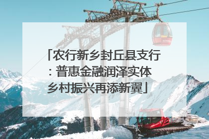 农行新乡封丘县支行：普惠金融润泽实体 乡村振兴再添新翼