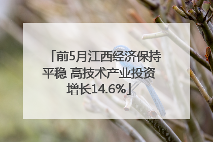 前5月江西经济保持平稳 高技术产业投资增长14.6%