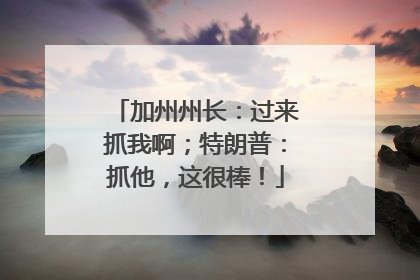 加州州长：过来抓我啊；特朗普：抓他，这很棒！