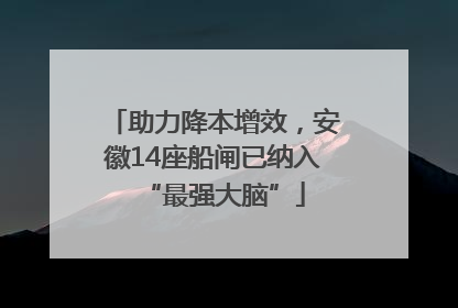 助力降本增效，安徽14座船闸已纳入“最强大脑”