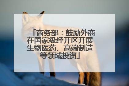 商务部：鼓励外商在国家级经开区开展生物医药、高端制造等领域投资