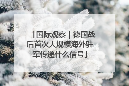 国际观察｜德国战后首次大规模海外驻军传递什么信号