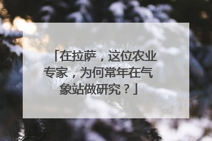 在拉萨，这位农业专家，为何常年在气象站做研究？