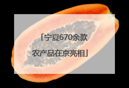 宁夏670余款农产品在京亮相