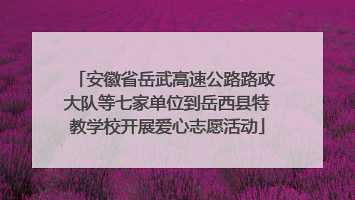 安徽省岳武高速公路路政大队等七家单位到岳西县特教学校开展爱心志愿活动