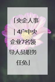 央企人事｜4户中央企业7名领导人员职务任免